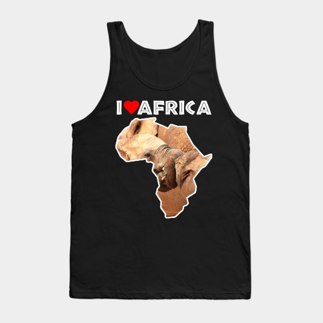 I Love Africa Elephant Tug Of War Tank Top by PathblazerStudios